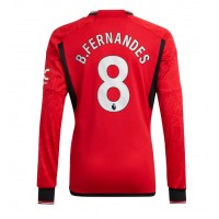 Billiga Manchester United Bruno Fernandes #8 Hemma fotbollskläder 2023-24 Långärmad